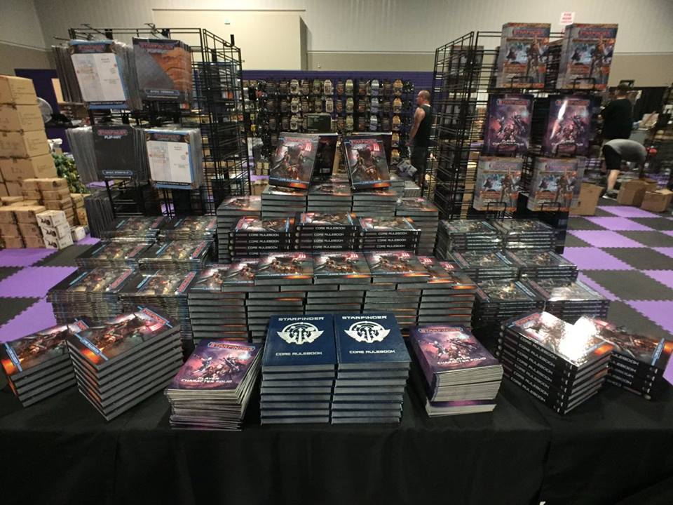 Paizo stand with Starfinder merchandise at GenCon50