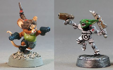 Starfinder miniatures by Leslie Seabolt
